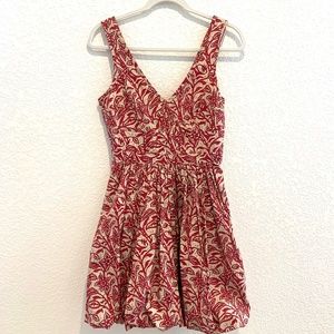 Tracy Reese Red Floral Sleeveless Bubble Dress, excellent condition, Size 4